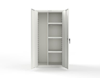 Heavy Duty 18 GA Janitorial Cabinet with 3 half Shelves - 36 in. W x 24 in. D x 72 in. H - 36-BC-243-P-9003