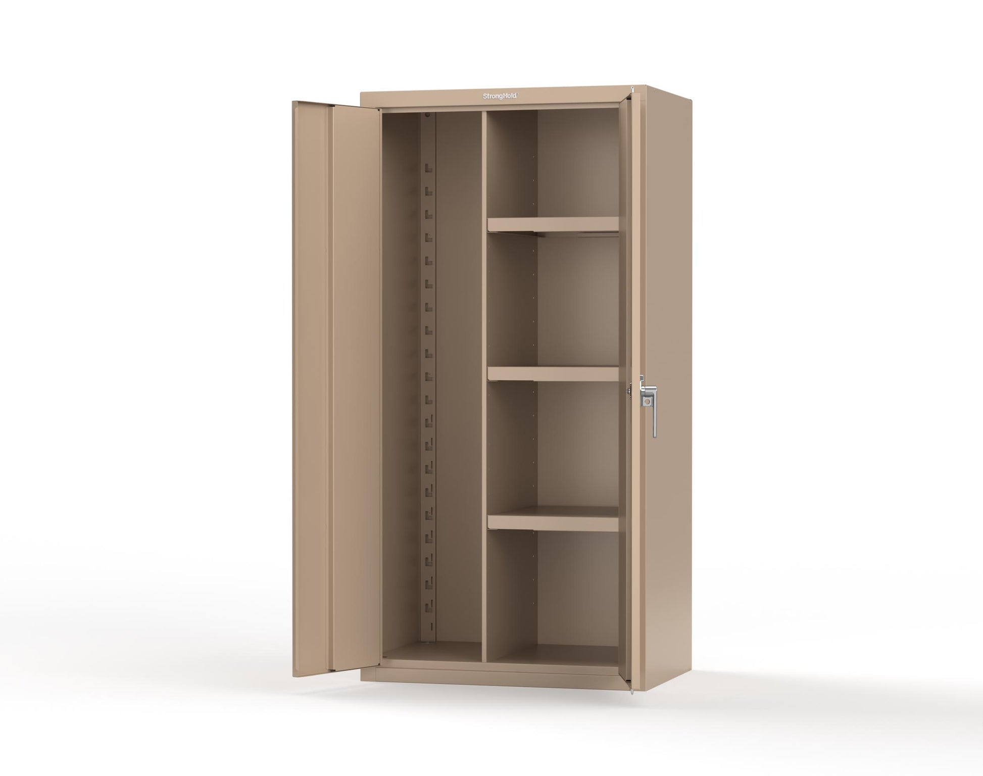 Heavy Duty 18 GA Janitorial Cabinet with 3 half Shelves - 36 in. W x 24 in. D x 72 in. H - 36-BC-243-P-1019