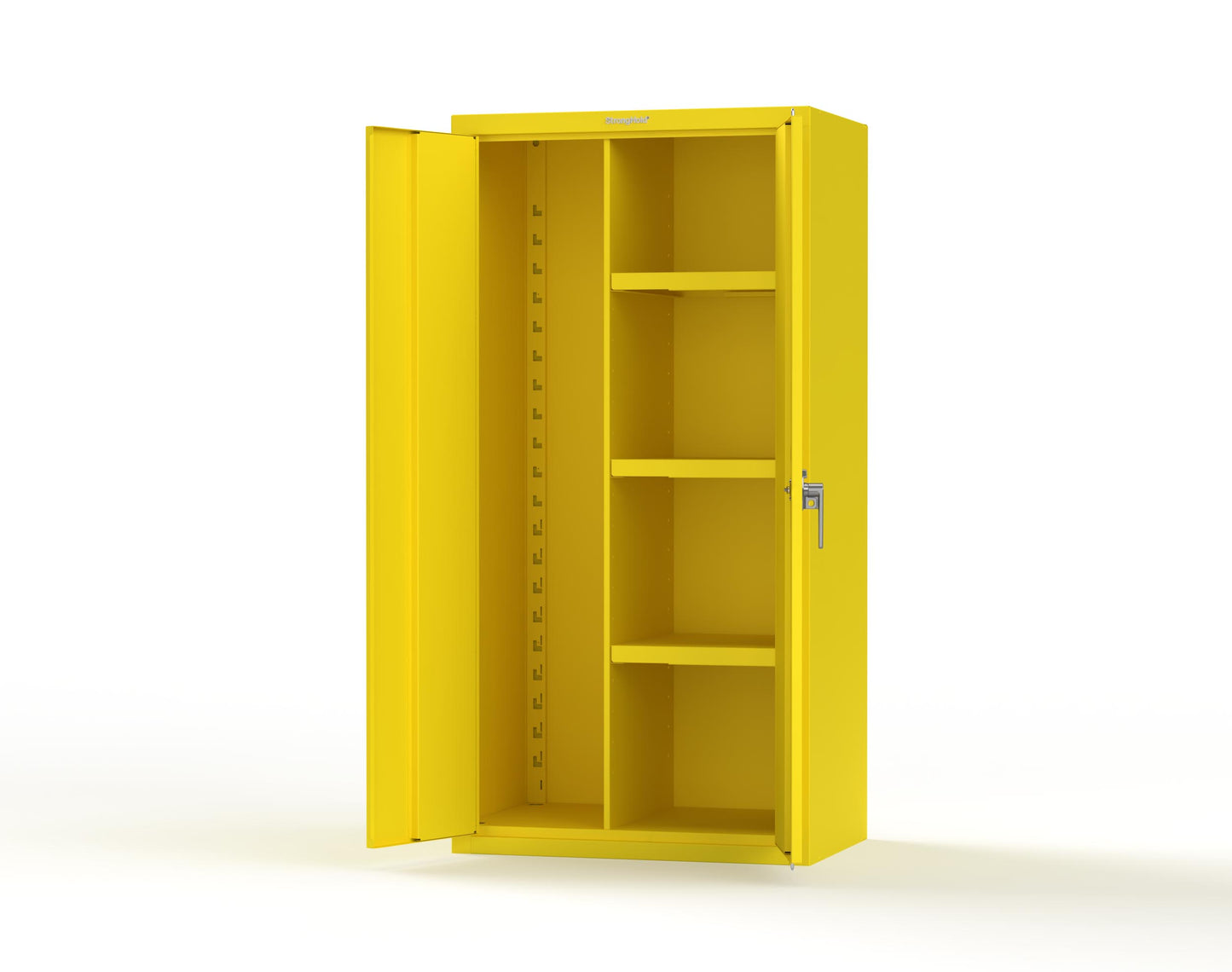 Heavy Duty 18 GA Janitorial Cabinet with 3 half Shelves - 36 in. W x 24 in. D x 72 in. H - 36-BC-243-P-1021