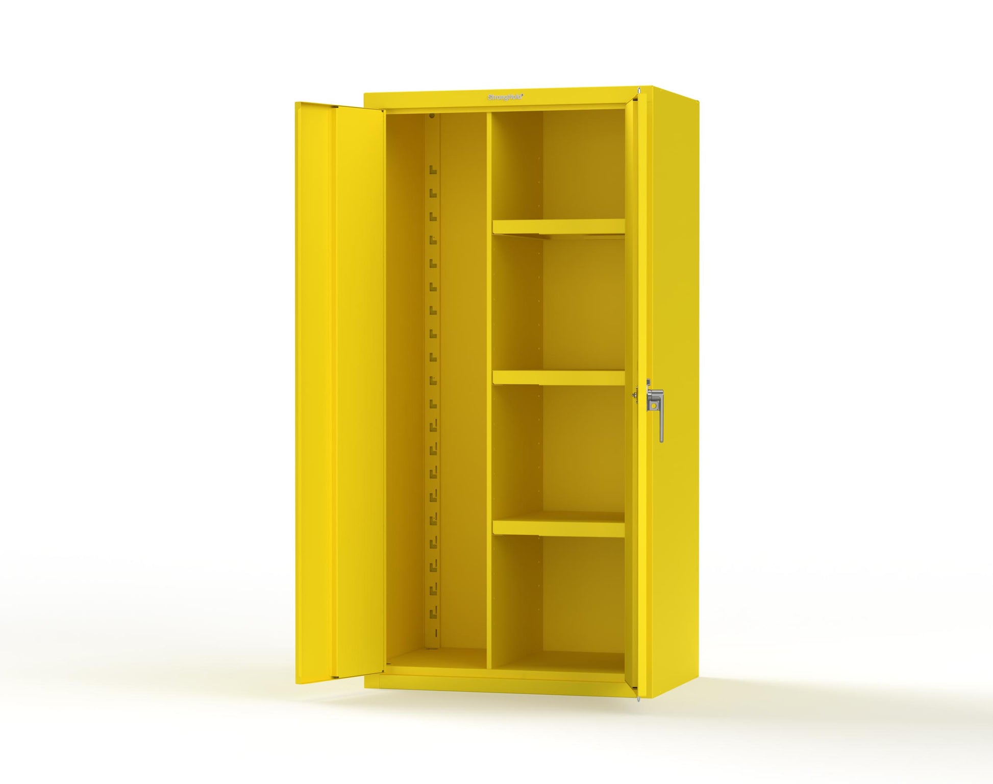 Heavy Duty 18 GA Janitorial Cabinet with 3 half Shelves - 36 in. W x 24 in. D x 72 in. H - 36-BC-243-P-1021