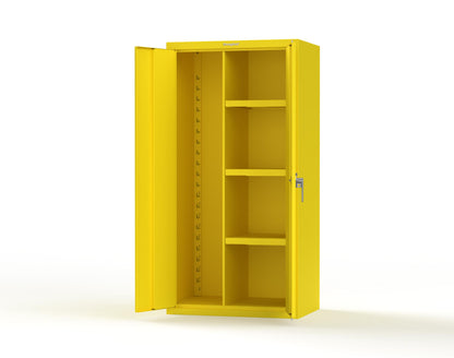 Heavy Duty 18 GA Janitorial Cabinet with 3 half Shelves - 36 in. W x 24 in. D x 72 in. H - 36-BC-243-P-1021