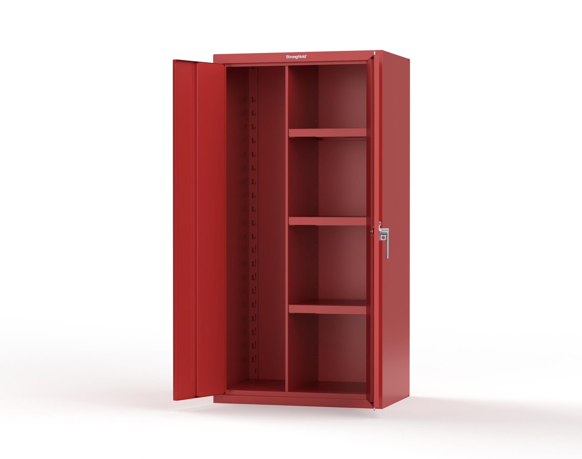 Heavy Duty 18 GA Janitorial Cabinet with 3 half Shelves - 36 in. W x 24 in. D x 72 in. H - 36-BC-243-P-3001