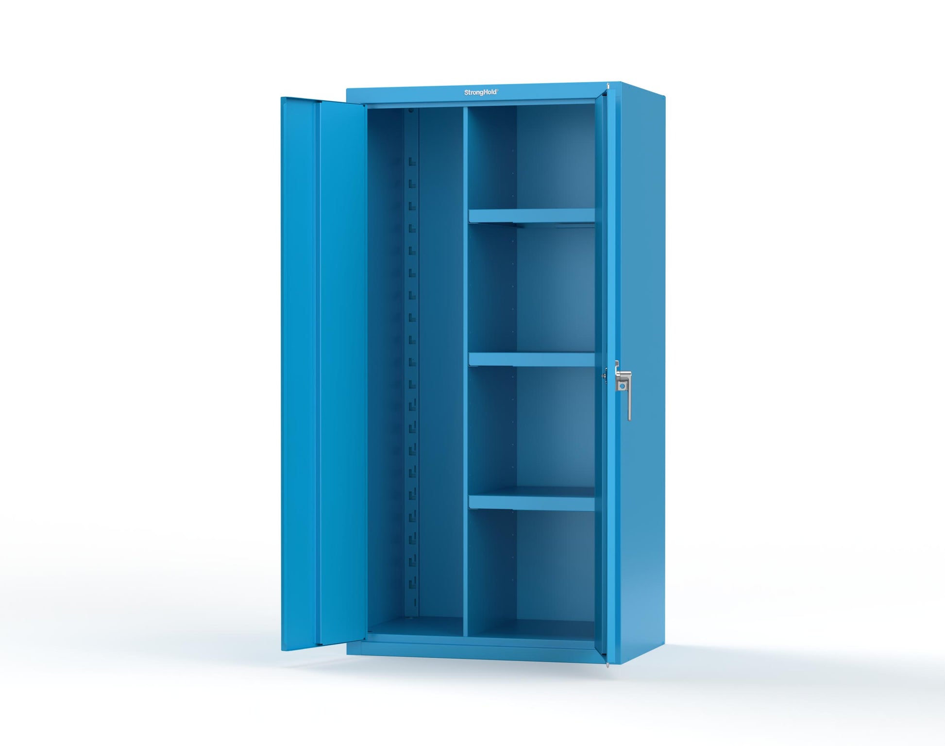 Heavy Duty 18 GA Janitorial Cabinet with 3 half Shelves - 36 in. W x 24 in. D x 72 in. H - 36-BC-243-P-5012