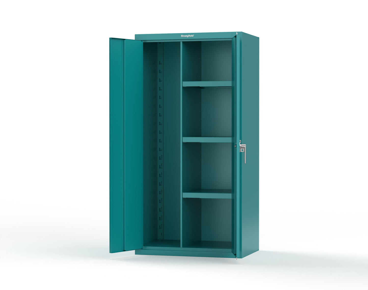 Heavy Duty 18 GA Janitorial Cabinet with 3 half Shelves - 36 in. W x 24 in. D x 72 in. H - 36-BC-243-P-5021