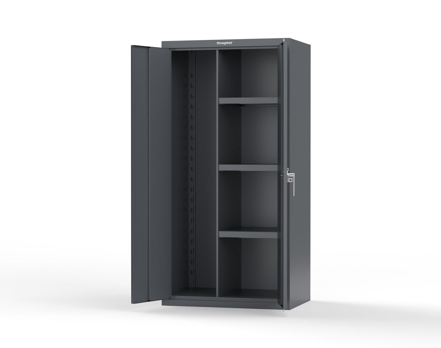 Heavy Duty 18 GA Janitorial Cabinet with 3 half Shelves - 36 in. W x 24 in. D x 72 in. H - 36-BC-243-P-7024