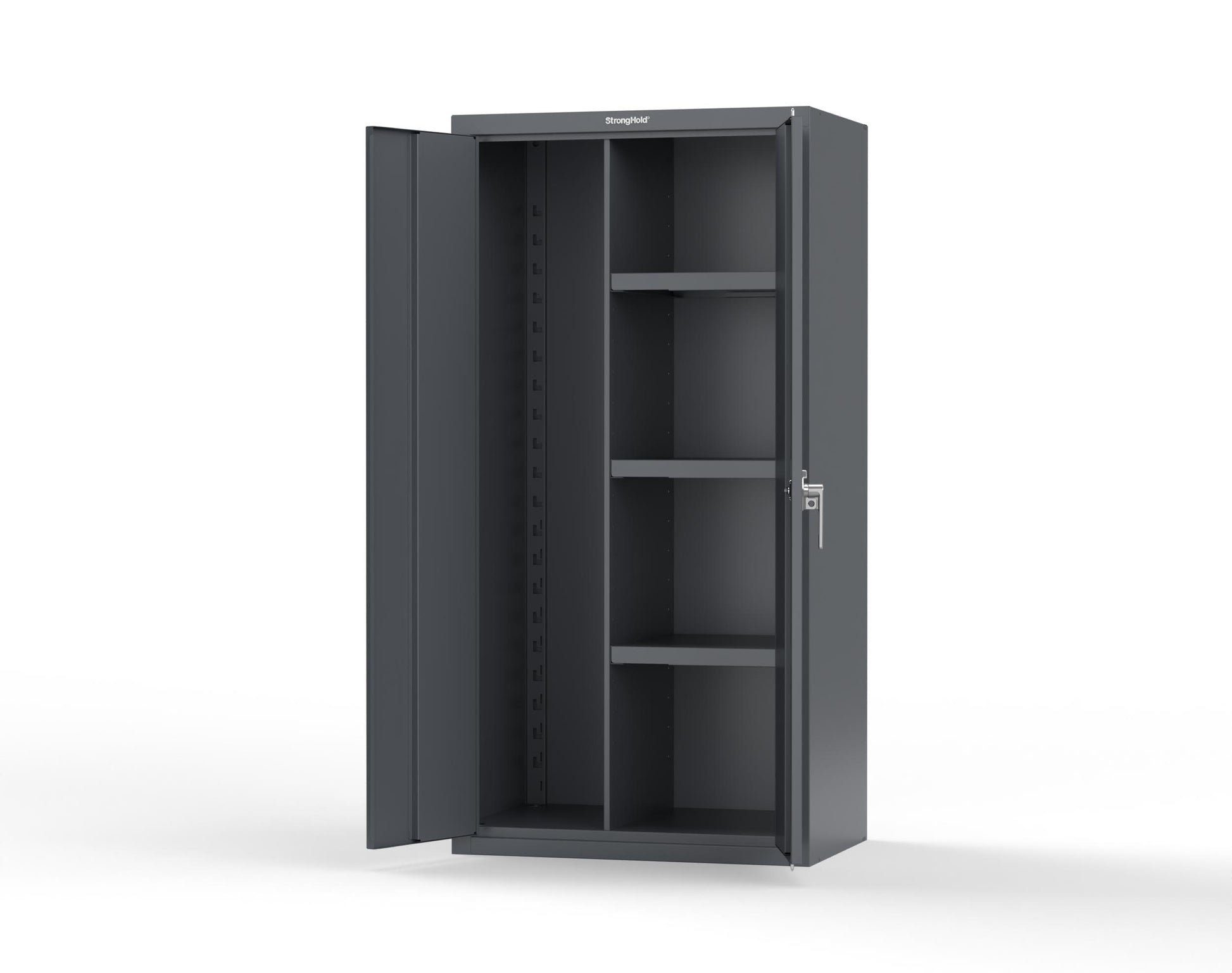 Heavy Duty 18 GA Janitorial Cabinet with 3 half Shelves - 36 in. W x 24 in. D x 72 in. H - 36-BC-243-P-7024