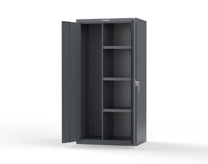 Heavy Duty 18 GA Janitorial Cabinet with 3 half Shelves - 36 in. W x 24 in. D x 72 in. H - 36-BC-243-P-7024