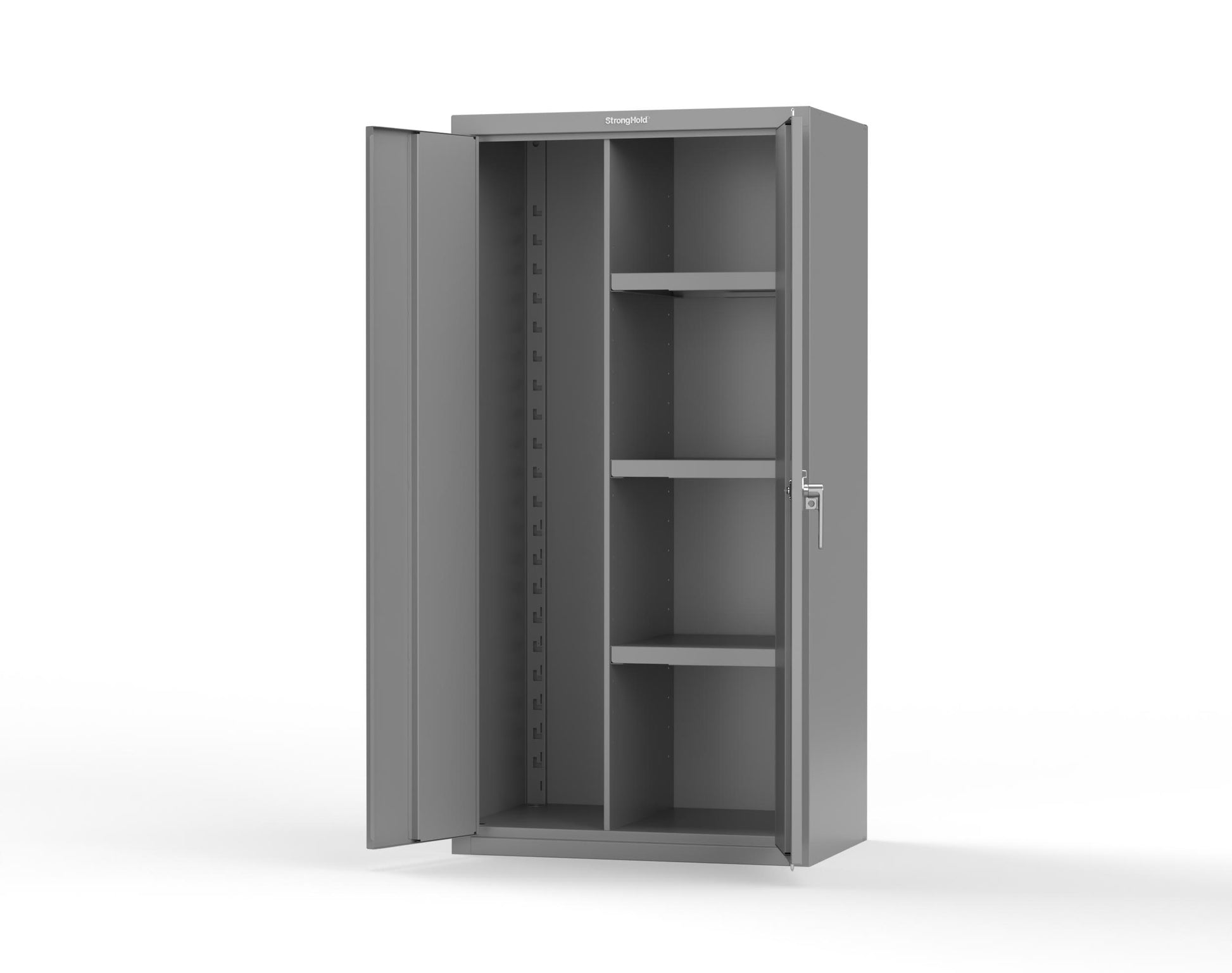 Heavy Duty 18 GA Janitorial Cabinet with 3 half Shelves - 36 in. W x 24 in. D x 72 in. H - 36-BC-243-P-7037