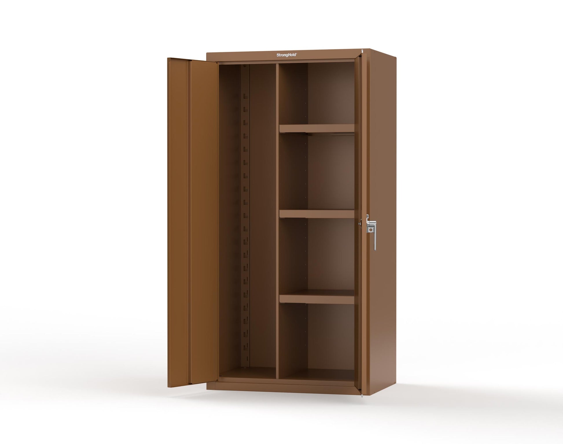 Heavy Duty 18 GA Janitorial Cabinet with 3 half Shelves - 36 in. W x 24 in. D x 72 in. H - 36-BC-243-P-8008