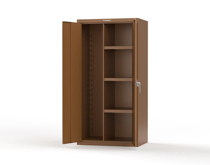 Heavy Duty 18 GA Janitorial Cabinet with 3 half Shelves - 36 in. W x 24 in. D x 72 in. H - 36-BC-243-P-8008
