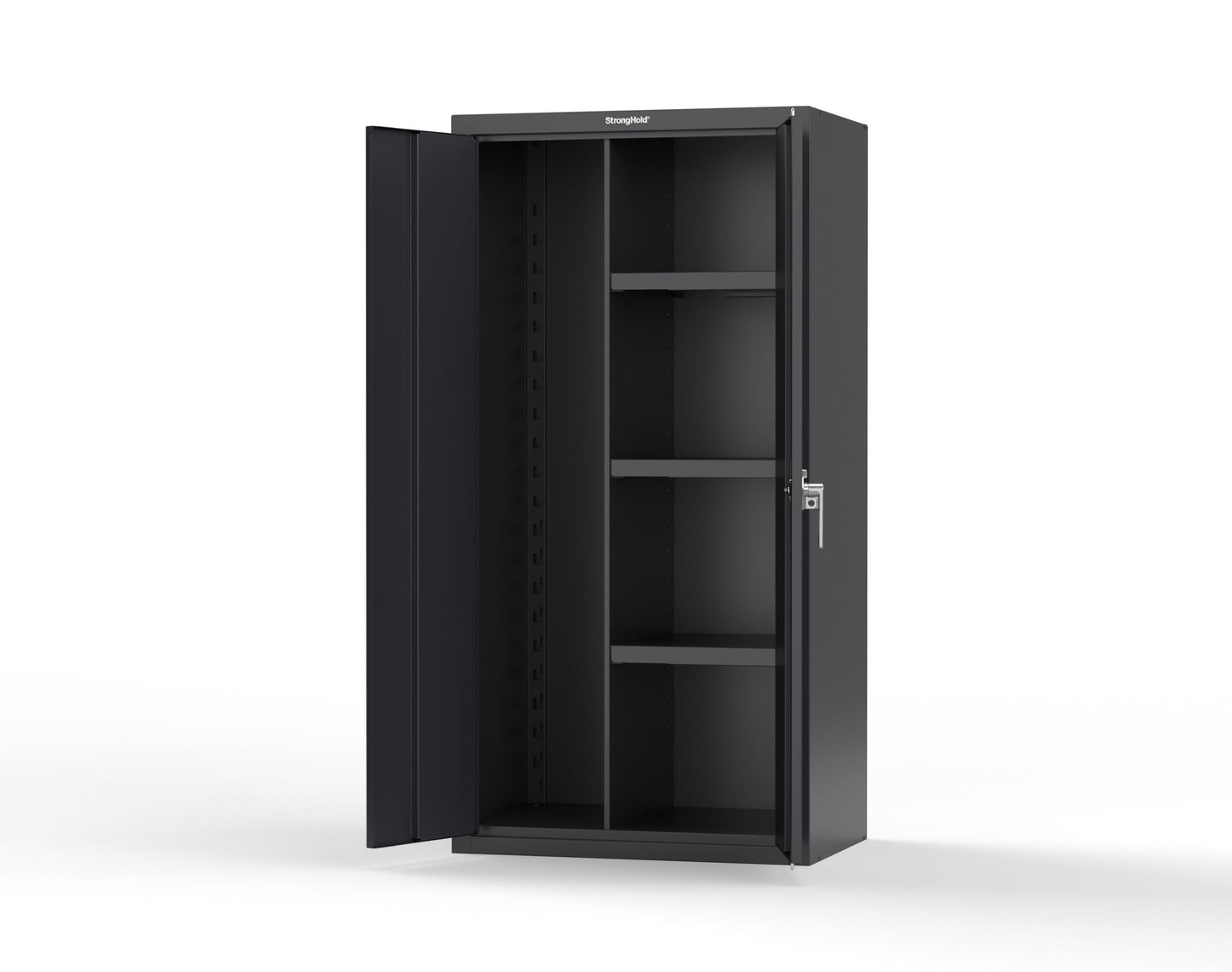 Heavy Duty 18 GA Janitorial Cabinet with 3 half Shelves - 36 in. W x 24 in. D x 72 in. H - 36-BC-243-P-9005