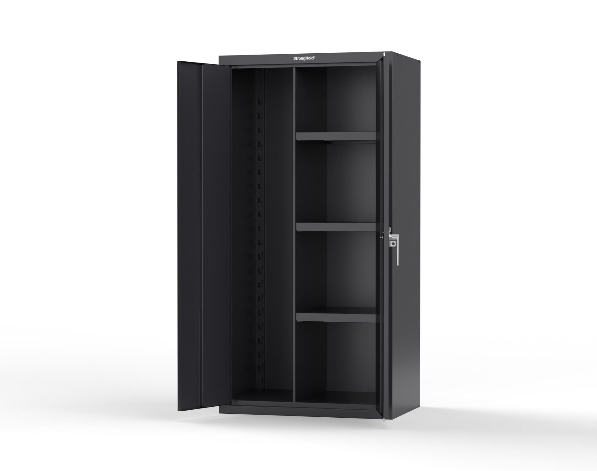 Heavy Duty 18 GA Janitorial Cabinet with 3 half Shelves - 36 in. W x 24 in. D x 72 in. H - 36-BC-243-P-9005