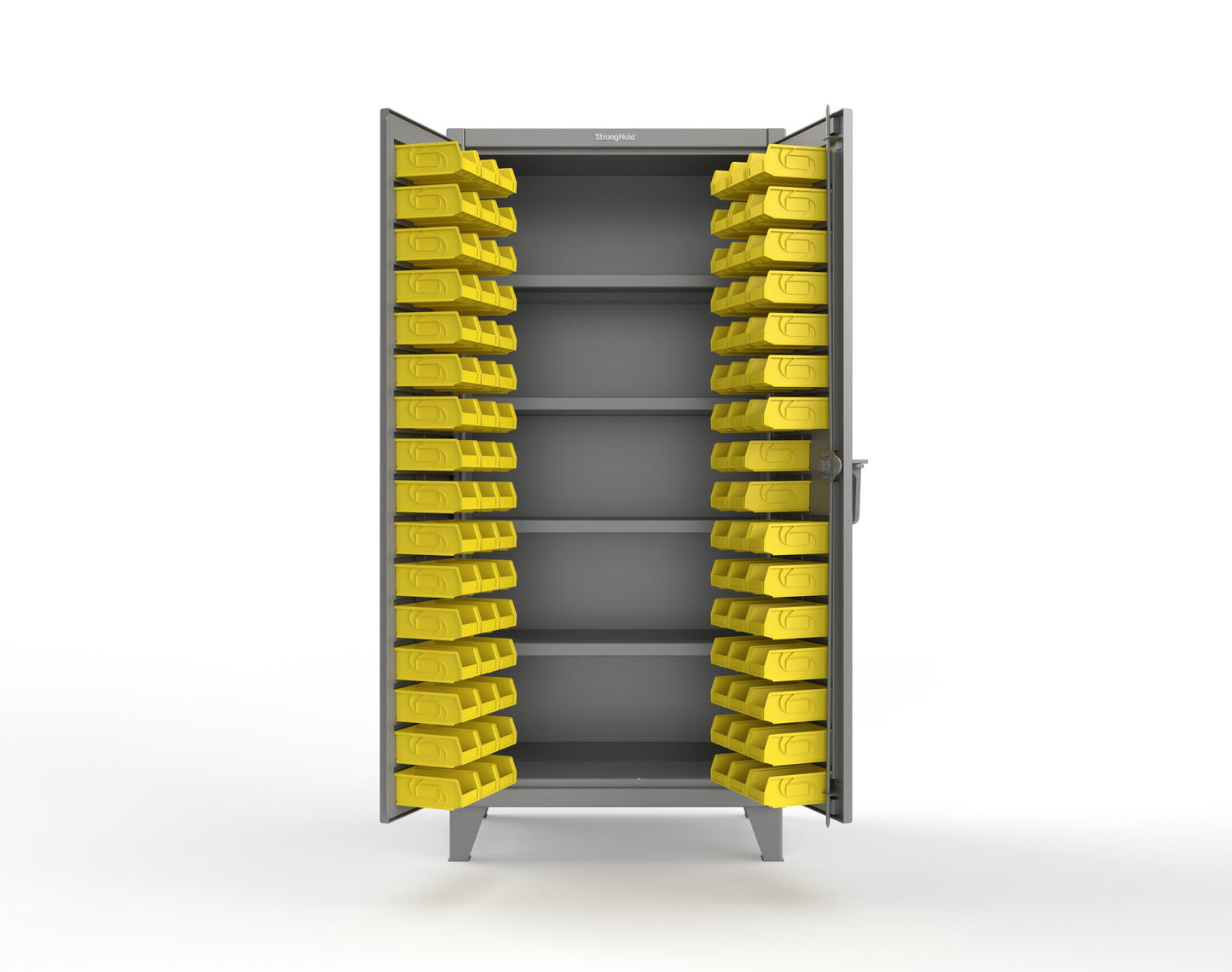 Extreme Duty 12 GA Bin Cabinet with 4 Shelves - 36 In. W x 24 In. D x 78 In. H - 36-BS-244-7037