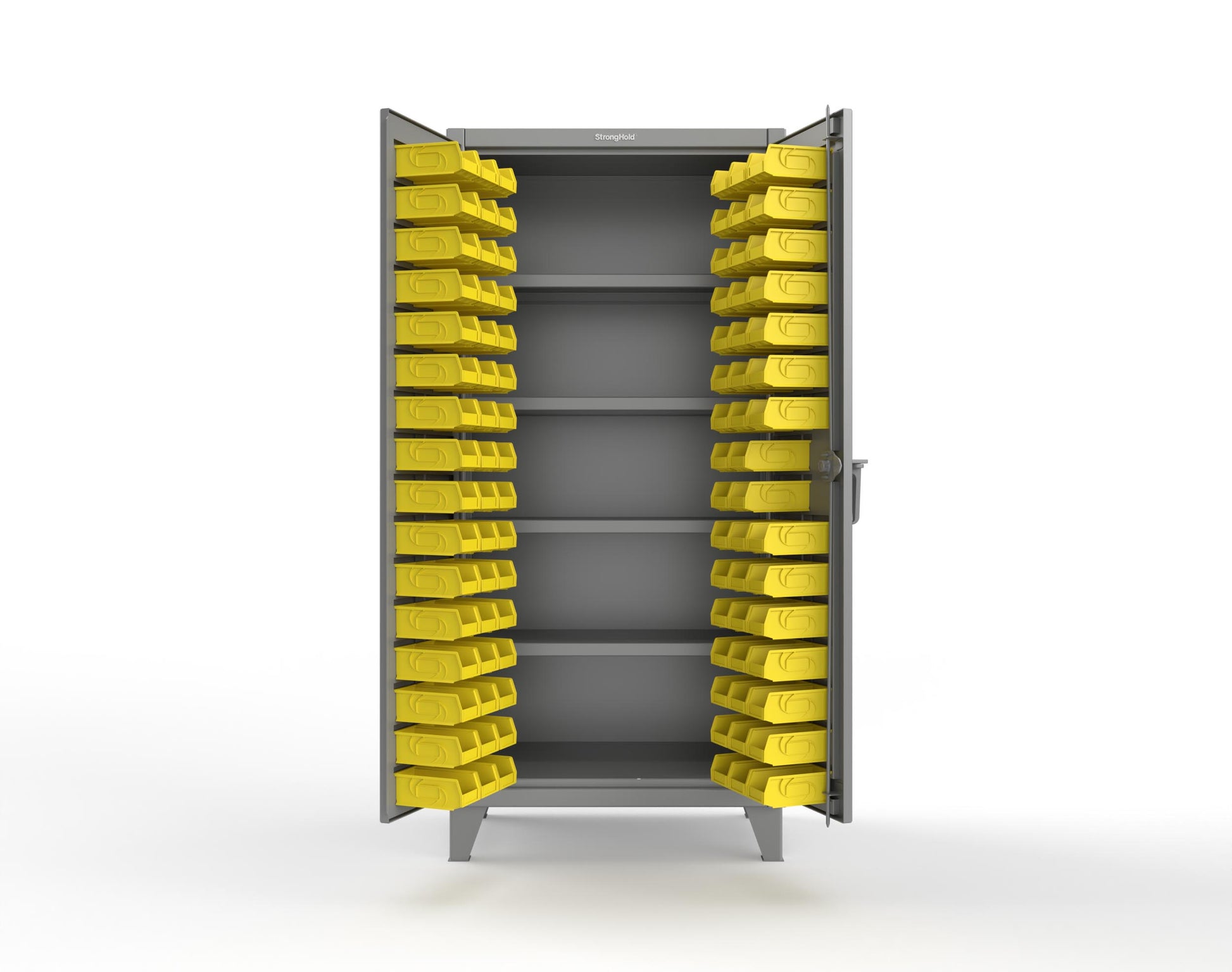 Extreme Duty 12 GA Bin Cabinet with 4 Shelves - 36 In. W x 24 In. D x 78 In. H - 36-BS-244-7037