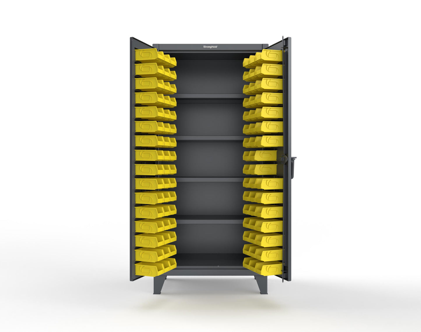 Extreme Duty 12 GA Bin Cabinet with 4 Shelves - 36 In. W x 24 In. D x 78 In. H - 36-BS-244-7024