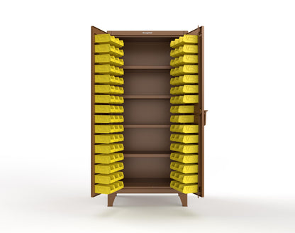 Extreme Duty 12 GA Bin Cabinet with 4 Shelves - 36 In. W x 24 In. D x 78 In. H - 36-BS-244-8008