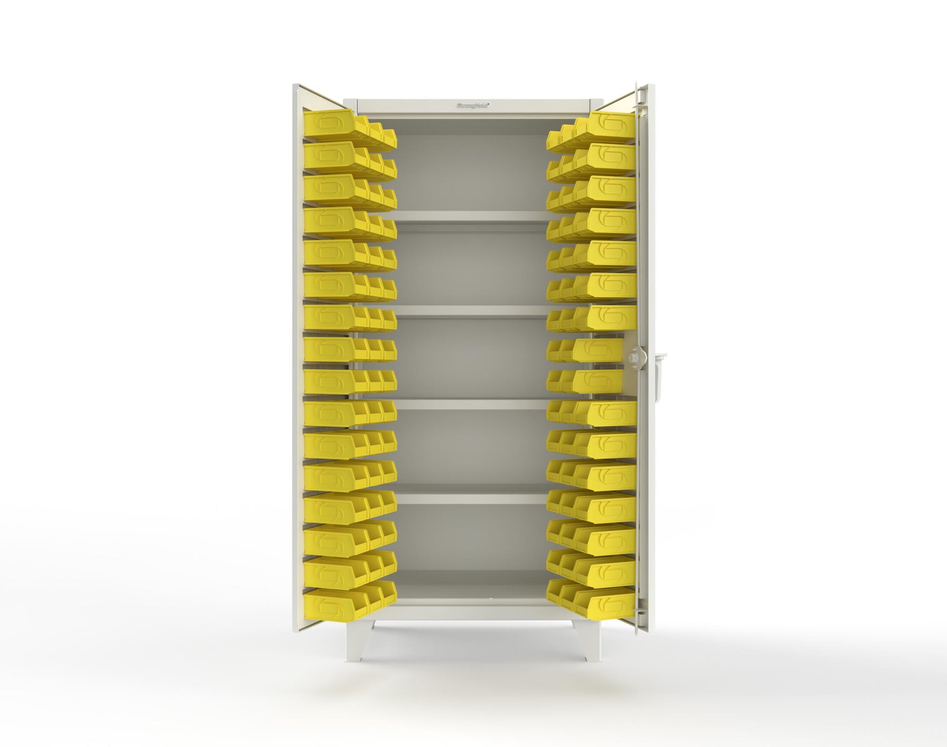 Extreme Duty 12 GA Bin Cabinet with 4 Shelves - 36 In. W x 24 In. D x 78 In. H - 36-BS-244-9003