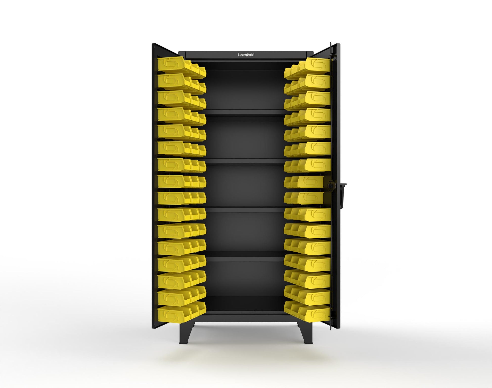 Extreme Duty 12 GA Bin Cabinet with 4 Shelves - 36 In. W x 24 In. D x 78 In. H - 36-BS-244-9005