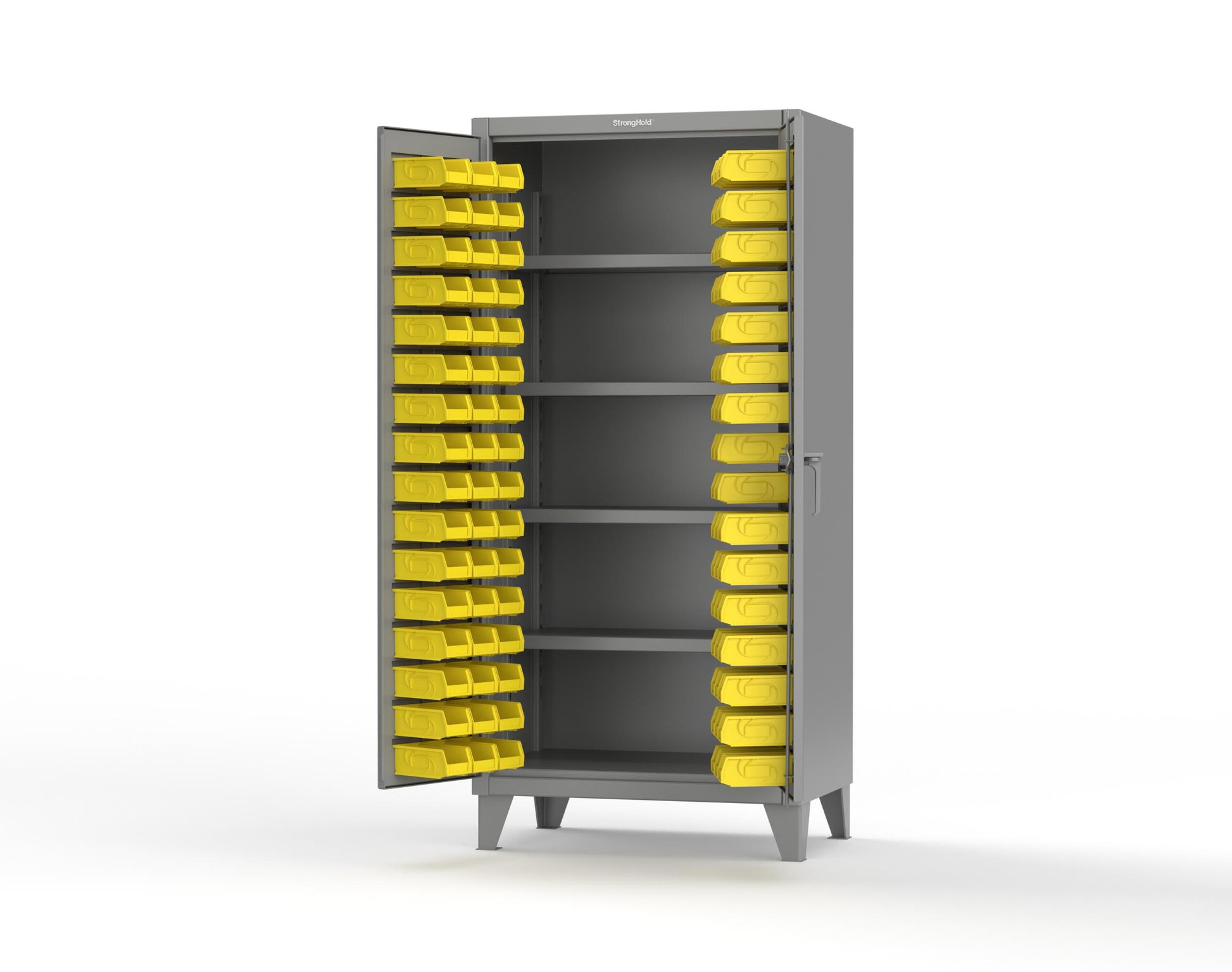 Extreme Duty 12 GA Bin Cabinet with 4 Shelves - 36 In. W x 24 In. D x 78 In. H - 36-BS-244-7037