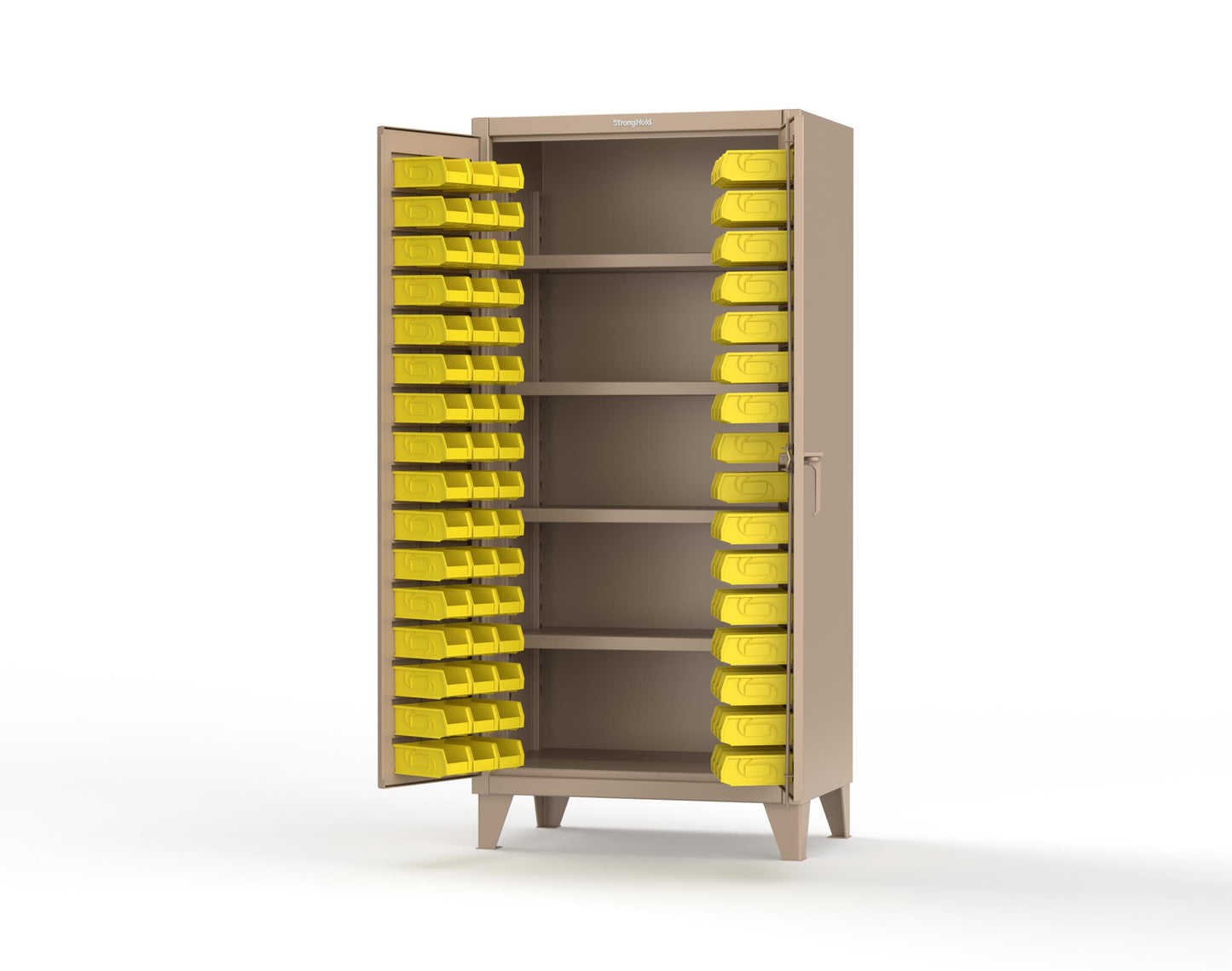 Extreme Duty 12 GA Bin Cabinet with 4 Shelves - 36 In. W x 24 In. D x 78 In. H - 36-BS-244-1019