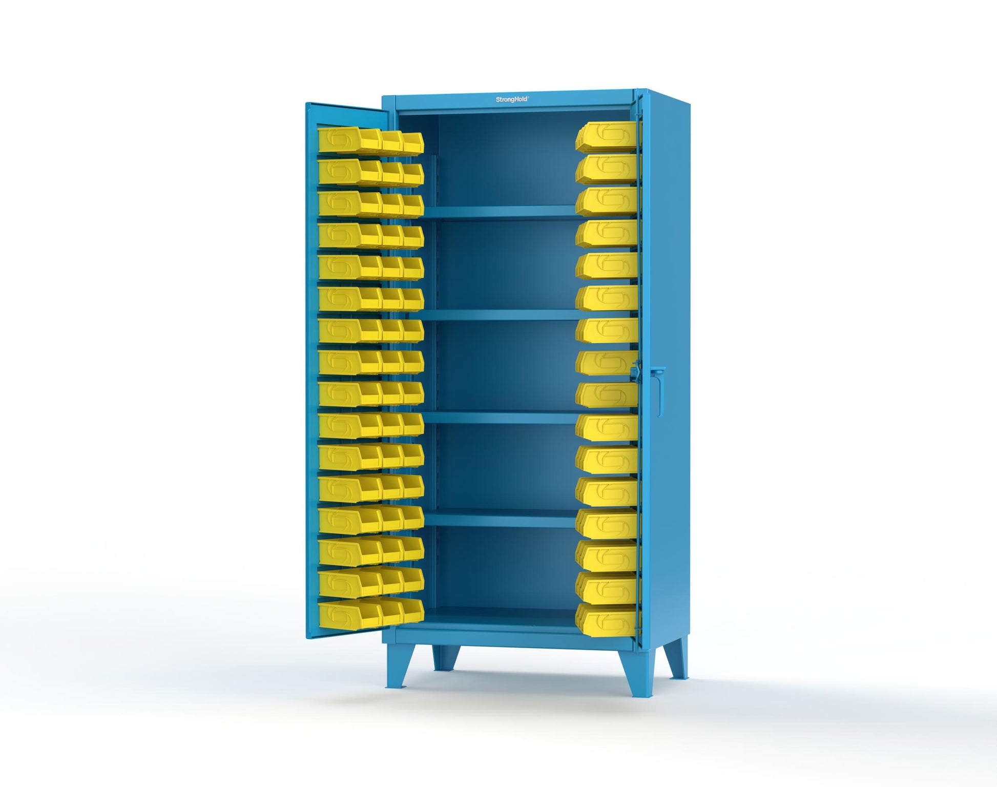 Extreme Duty 12 GA Bin Cabinet with 4 Shelves - 36 In. W x 24 In. D x 78 In. H - 36-BS-244-5012