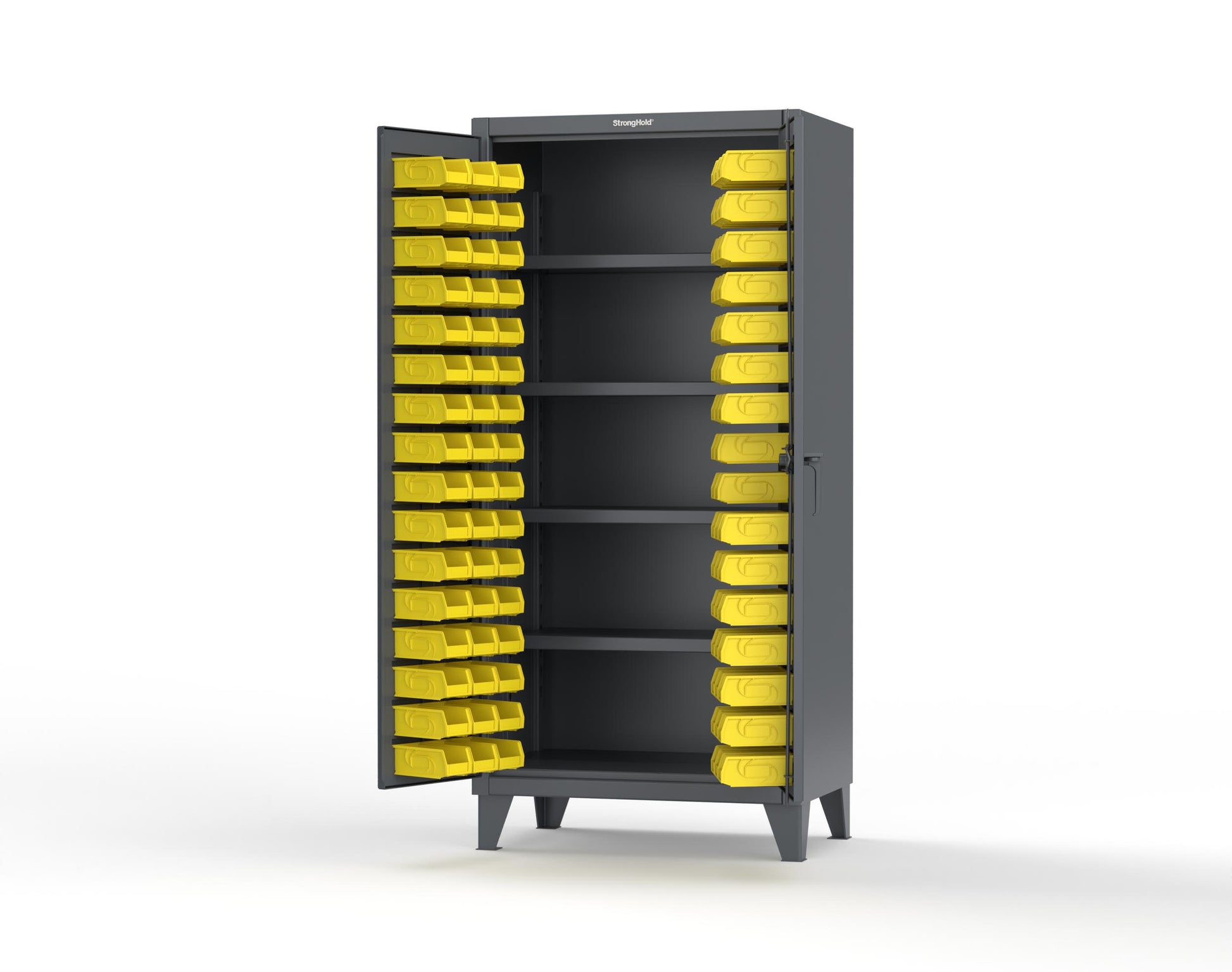 Extreme Duty 12 GA Bin Cabinet with 4 Shelves - 36 In. W x 24 In. D x 78 In. H - 36-BS-244-7024