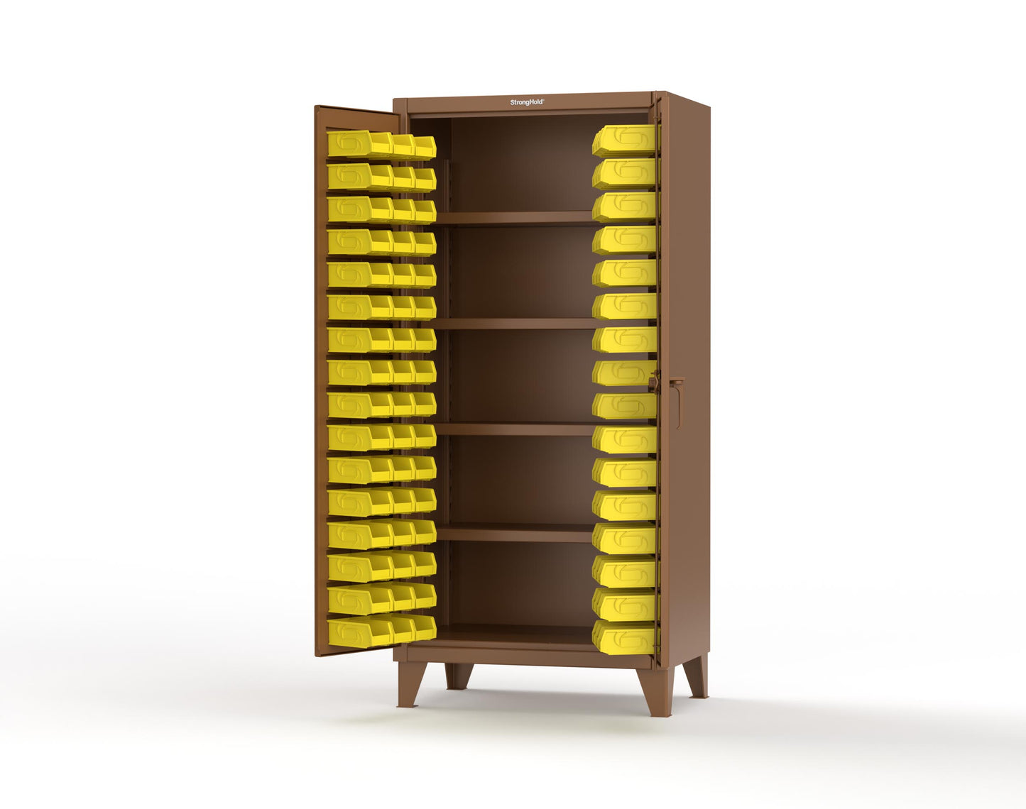 Extreme Duty 12 GA Bin Cabinet with 4 Shelves - 36 In. W x 24 In. D x 78 In. H - 36-BS-244-8008