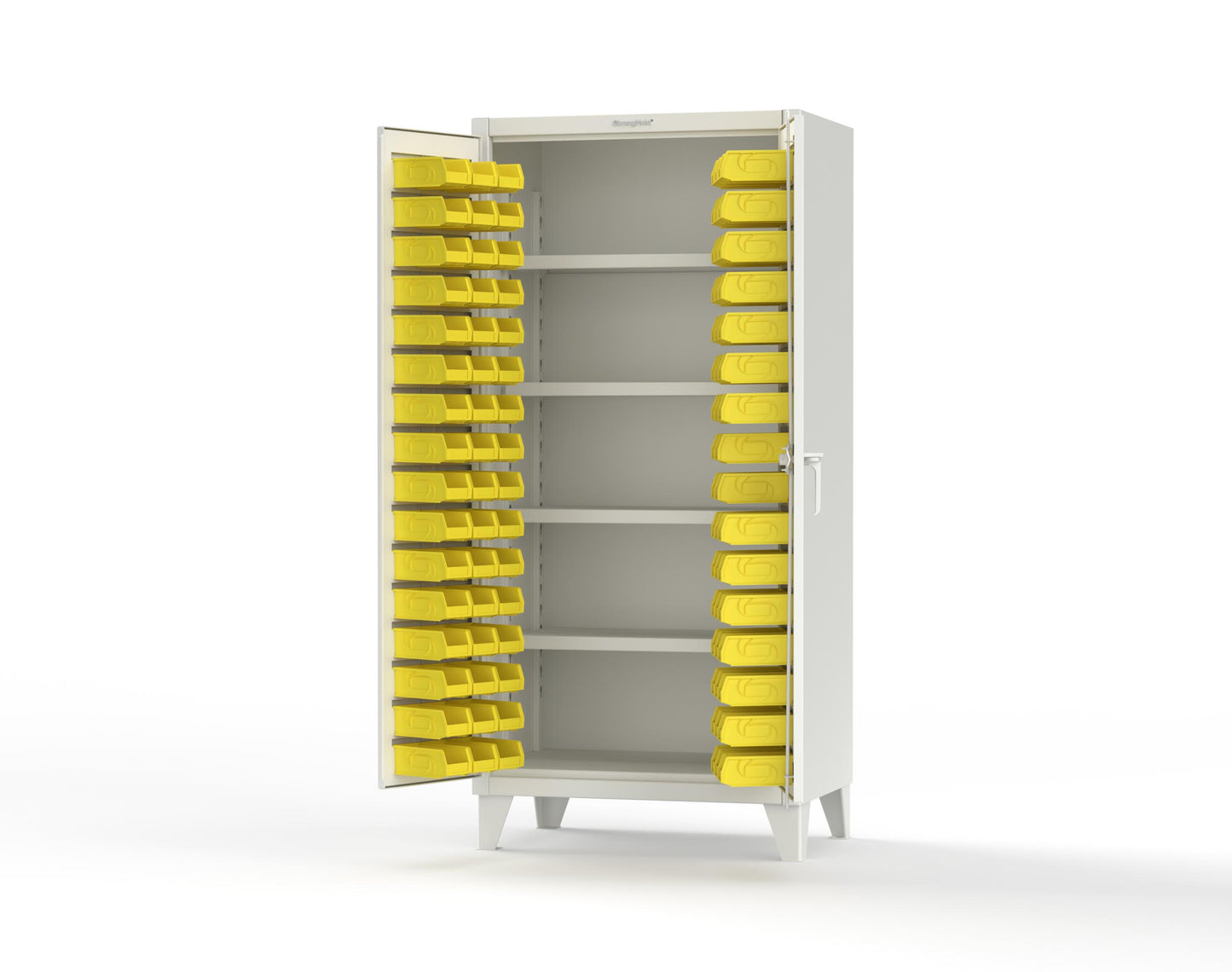 Extreme Duty 12 GA Bin Cabinet with 4 Shelves - 36 In. W x 24 In. D x 78 In. H - 36-BS-244-9003