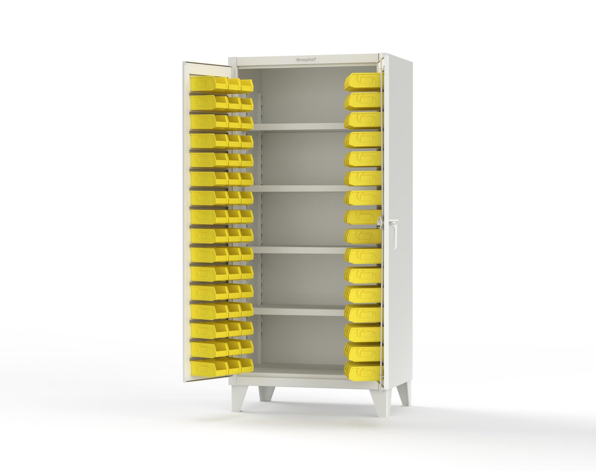 Extreme Duty 12 GA Bin Cabinet with 4 Shelves - 36 In. W x 24 In. D x 78 In. H - 36-BS-244-9003