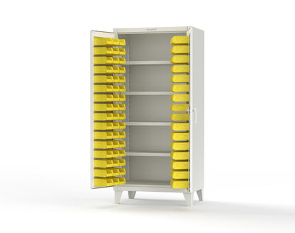 Extreme Duty 12 GA Bin Cabinet with 4 Shelves - 36 In. W x 24 In. D x 78 In. H - 36-BS-244-9003