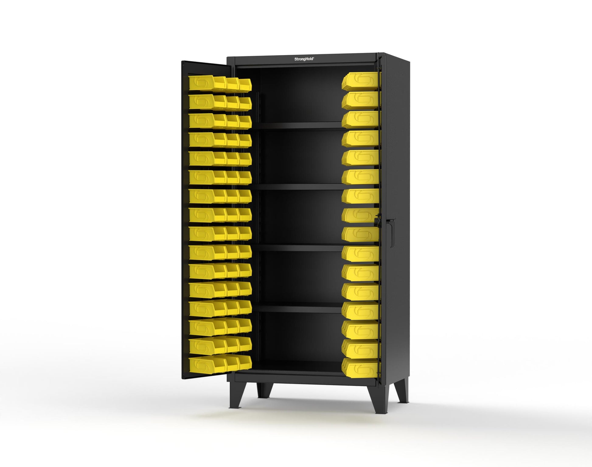 Extreme Duty 12 GA Bin Cabinet with 4 Shelves - 36 In. W x 24 In. D x 78 In. H - 36-BS-244-9005