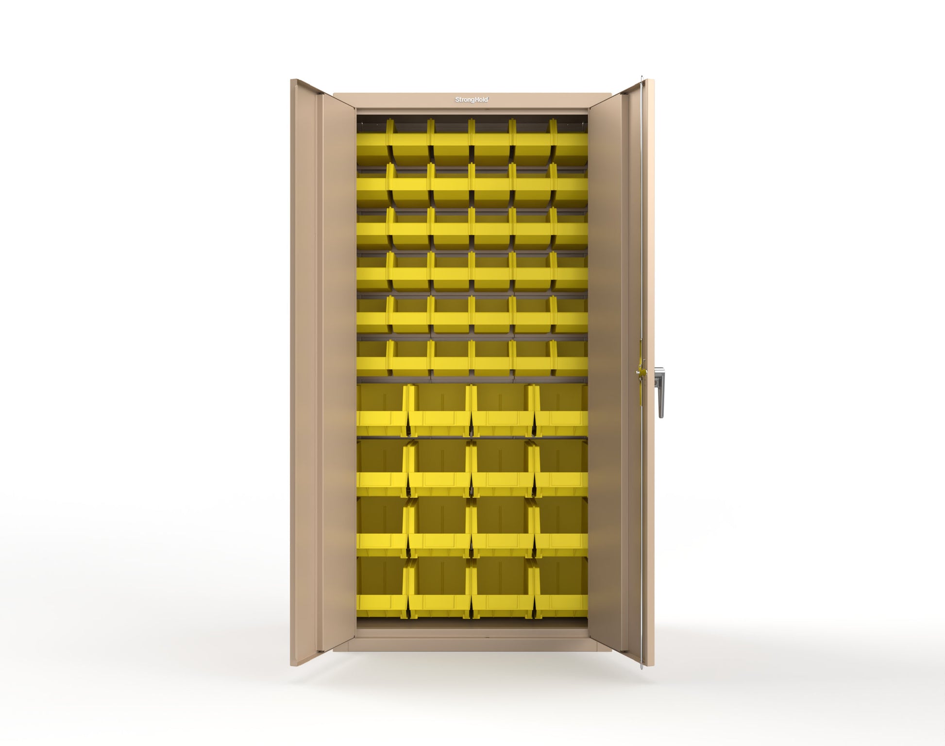 Heavy Duty 18 GA Bin Storage Cabinet - 36 in. W x 18 in. D x 72 in. H - 36-BSC-180-P-1019