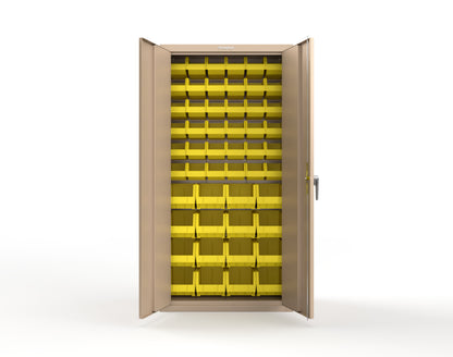 Heavy Duty 18 GA Bin Storage Cabinet - 36 in. W x 18 in. D x 72 in. H - 36-BSC-180-P-1019