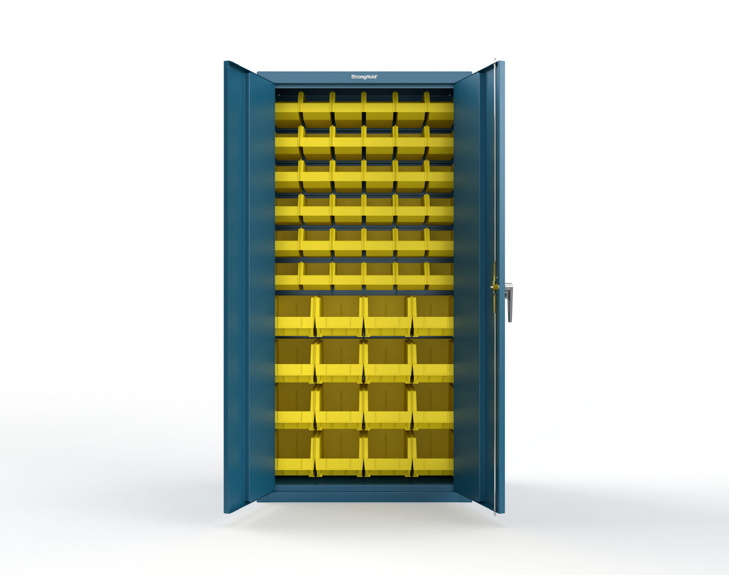 Heavy Duty 18 GA Bin Storage Cabinet - 36 in. W x 18 in. D x 72 in. H - 36-BSC-180-P-5001
