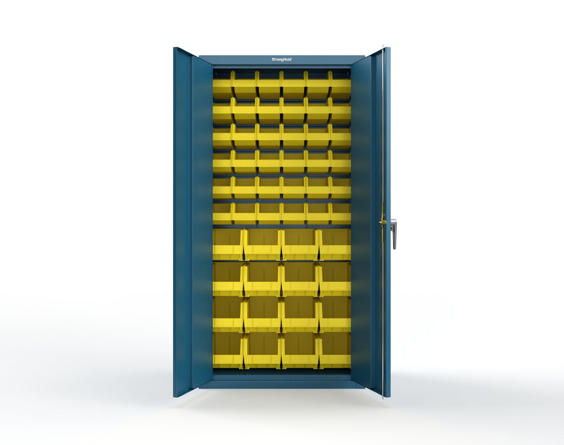 Heavy Duty 18 GA Bin Storage Cabinet - 36 in. W x 18 in. D x 72 in. H - 36-BSC-180-P-5001