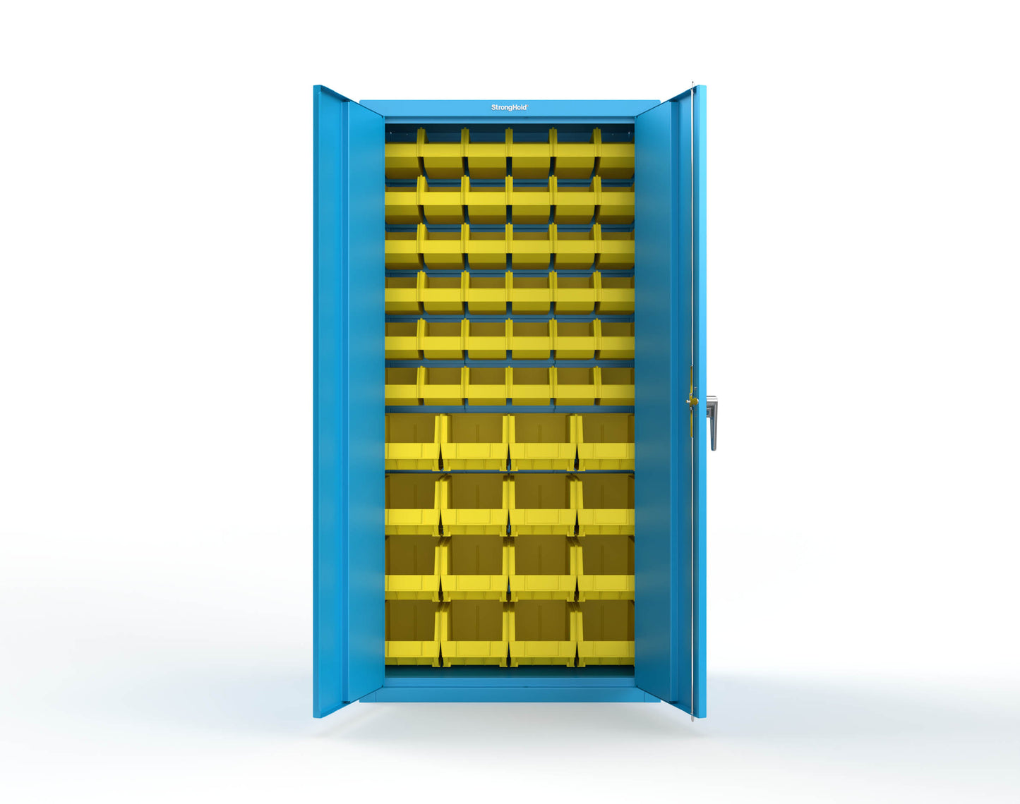 Heavy Duty 18 GA Bin Storage Cabinet - 36 in. W x 18 in. D x 72 in. H - 36-BSC-180-P-5012
