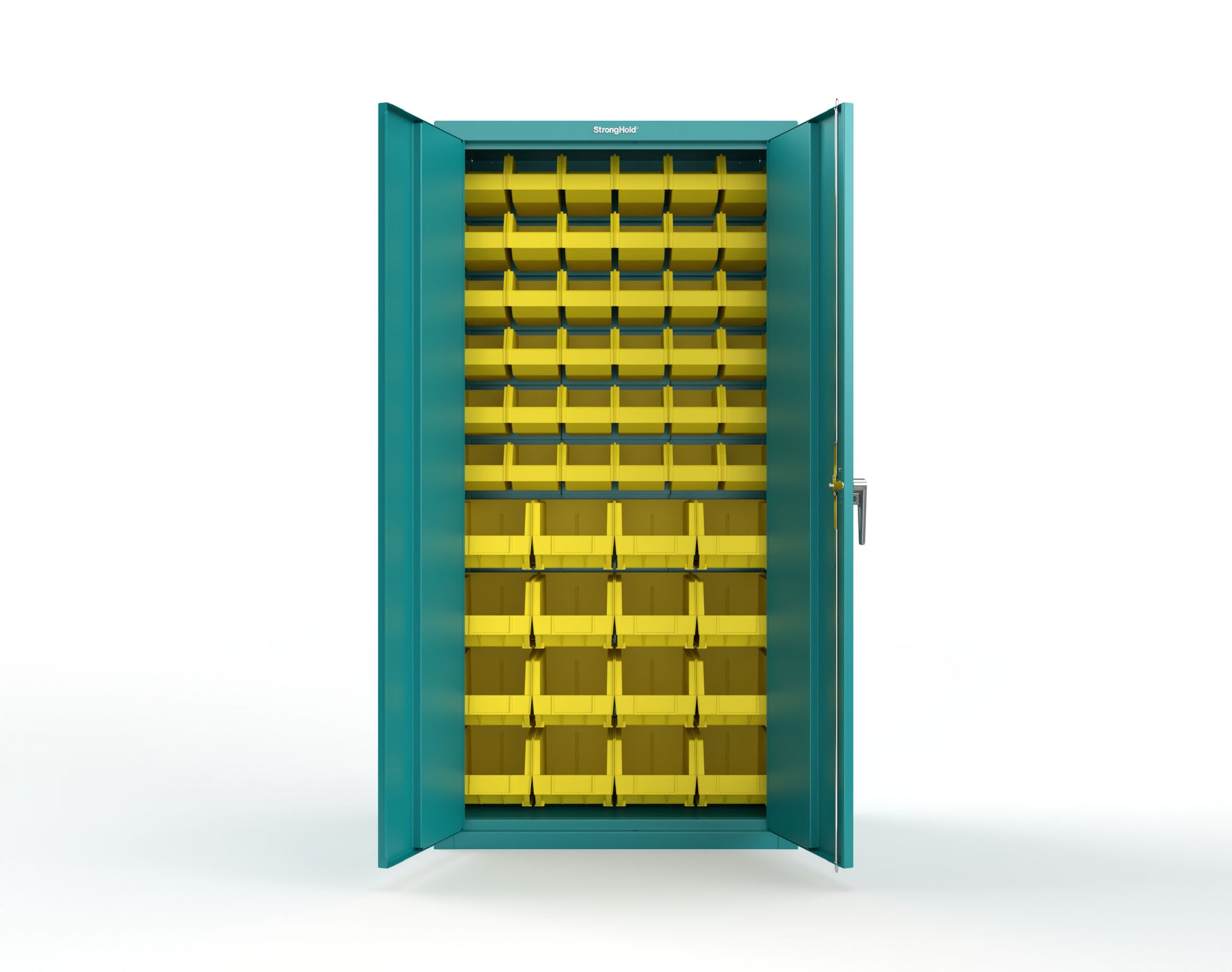 Heavy Duty 18 GA Bin Storage Cabinet - 36 in. W x 18 in. D x 72 in. H - 36-BSC-180-P-5021