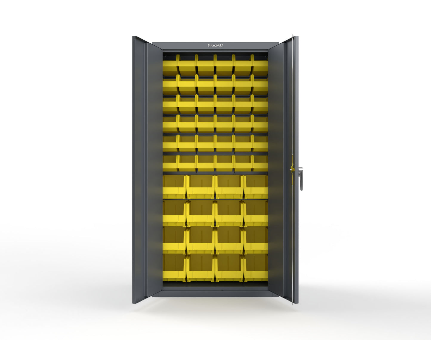 Heavy Duty 18 GA Bin Storage Cabinet - 36 in. W x 18 in. D x 72 in. H - 36-BSC-180-P-7024