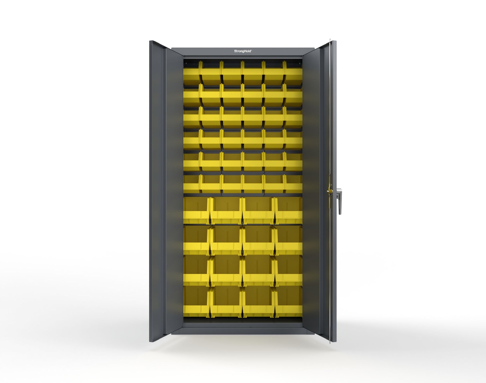 Heavy Duty 18 GA Bin Storage Cabinet - 36 in. W x 18 in. D x 72 in. H - 36-BSC-180-P-7024