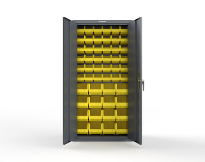 Heavy Duty 18 GA Bin Storage Cabinet - 36 in. W x 18 in. D x 72 in. H - 36-BSC-180-P-7024