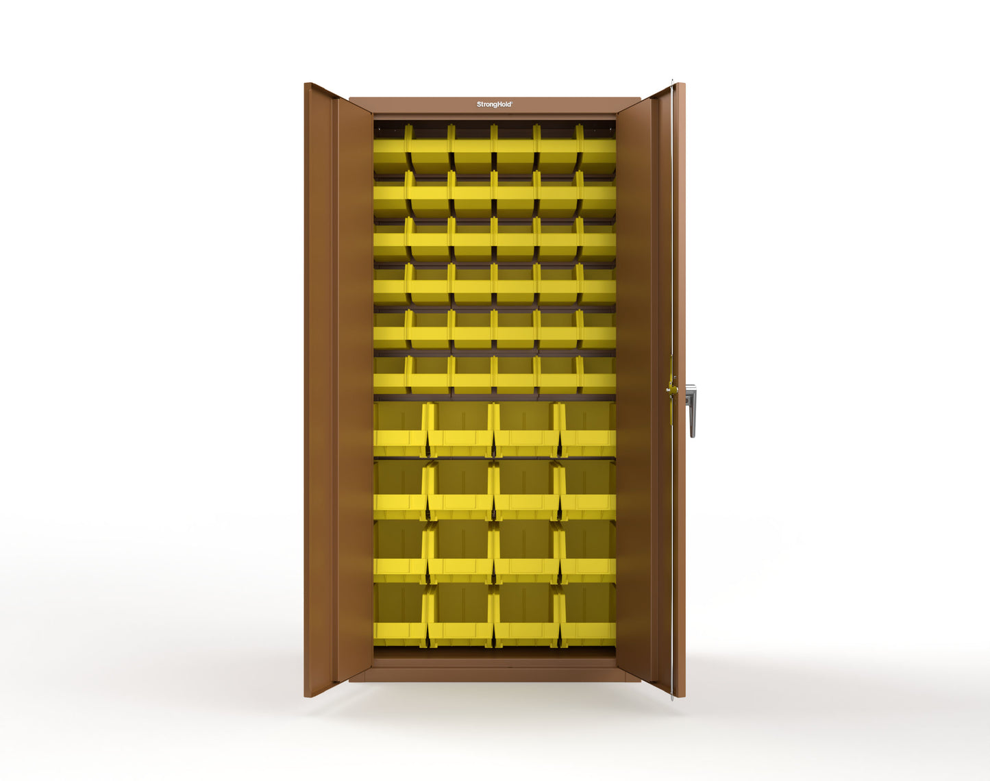 Heavy Duty 18 GA Bin Storage Cabinet - 36 in. W x 18 in. D x 72 in. H - 36-BSC-180-P-8008