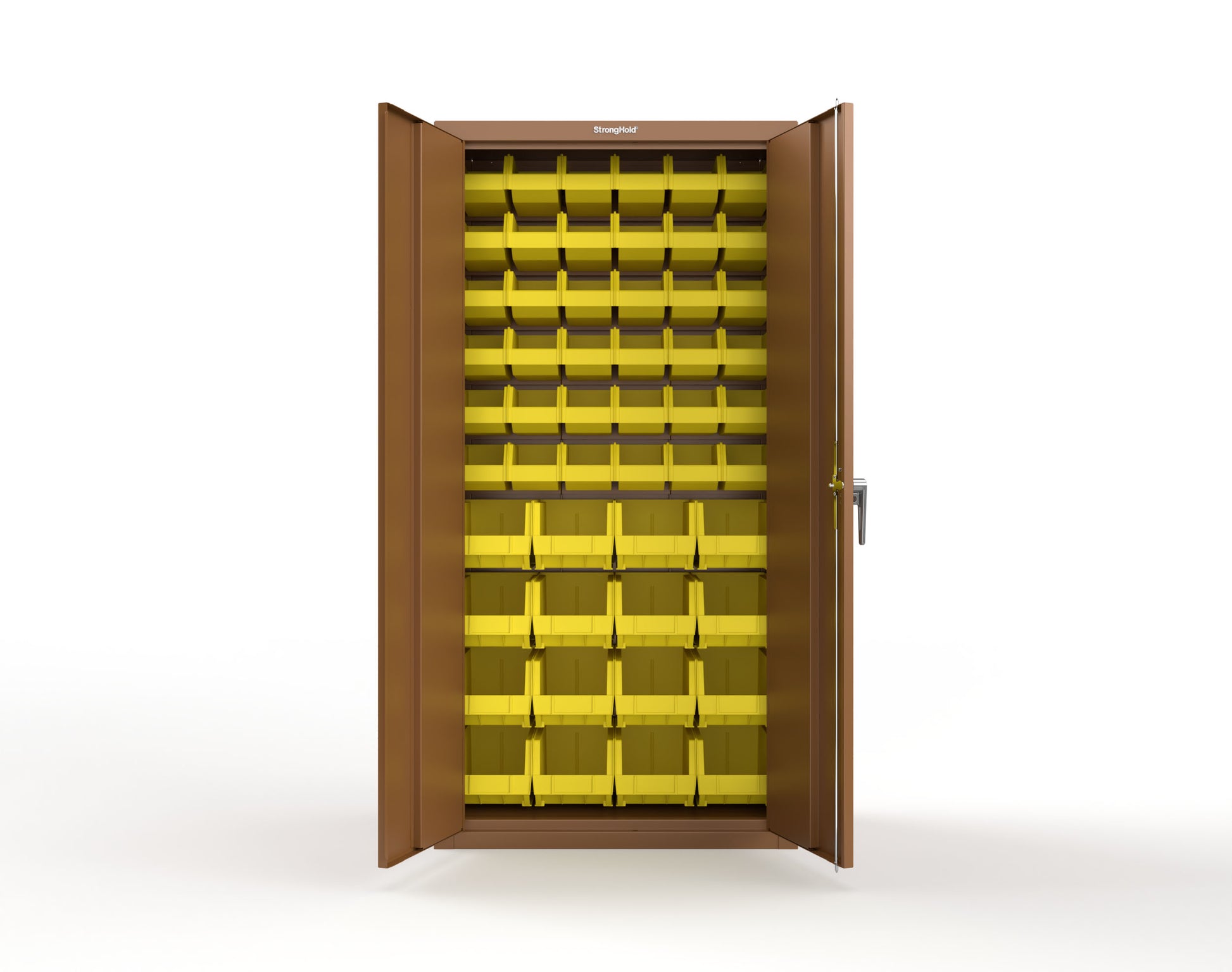 Heavy Duty 18 GA Bin Storage Cabinet - 36 in. W x 18 in. D x 72 in. H - 36-BSC-180-P-8008