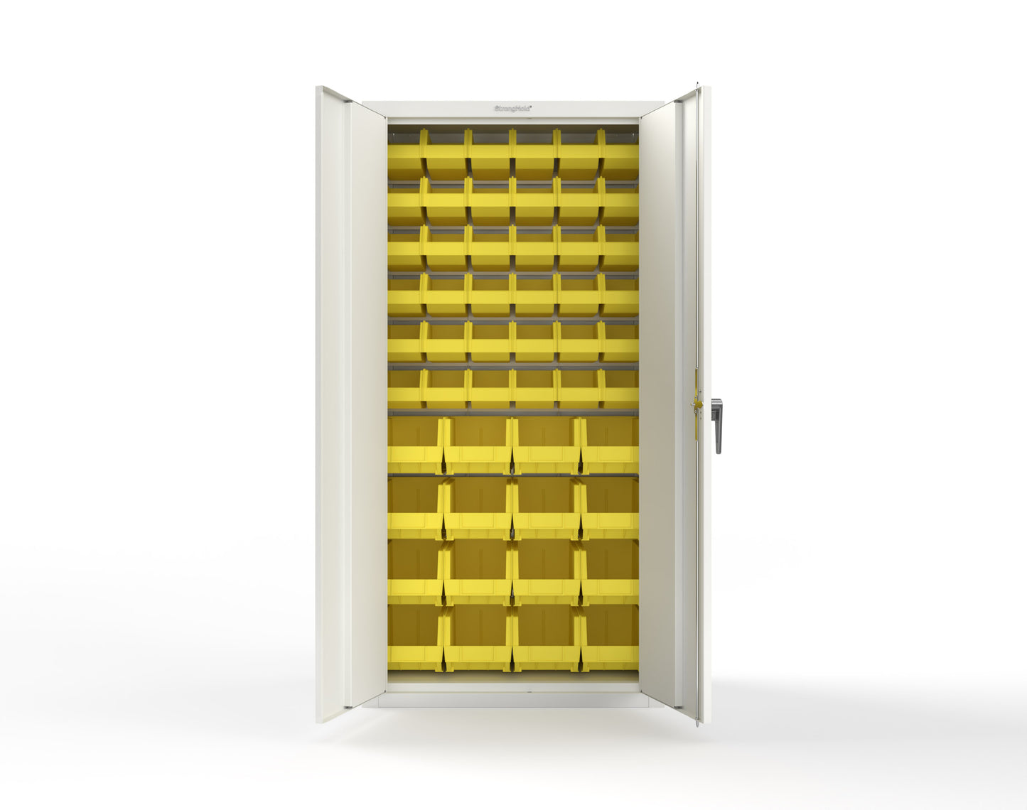 Heavy Duty 18 GA Bin Storage Cabinet - 36 in. W x 18 in. D x 72 in. H - 36-BSC-180-P-9003