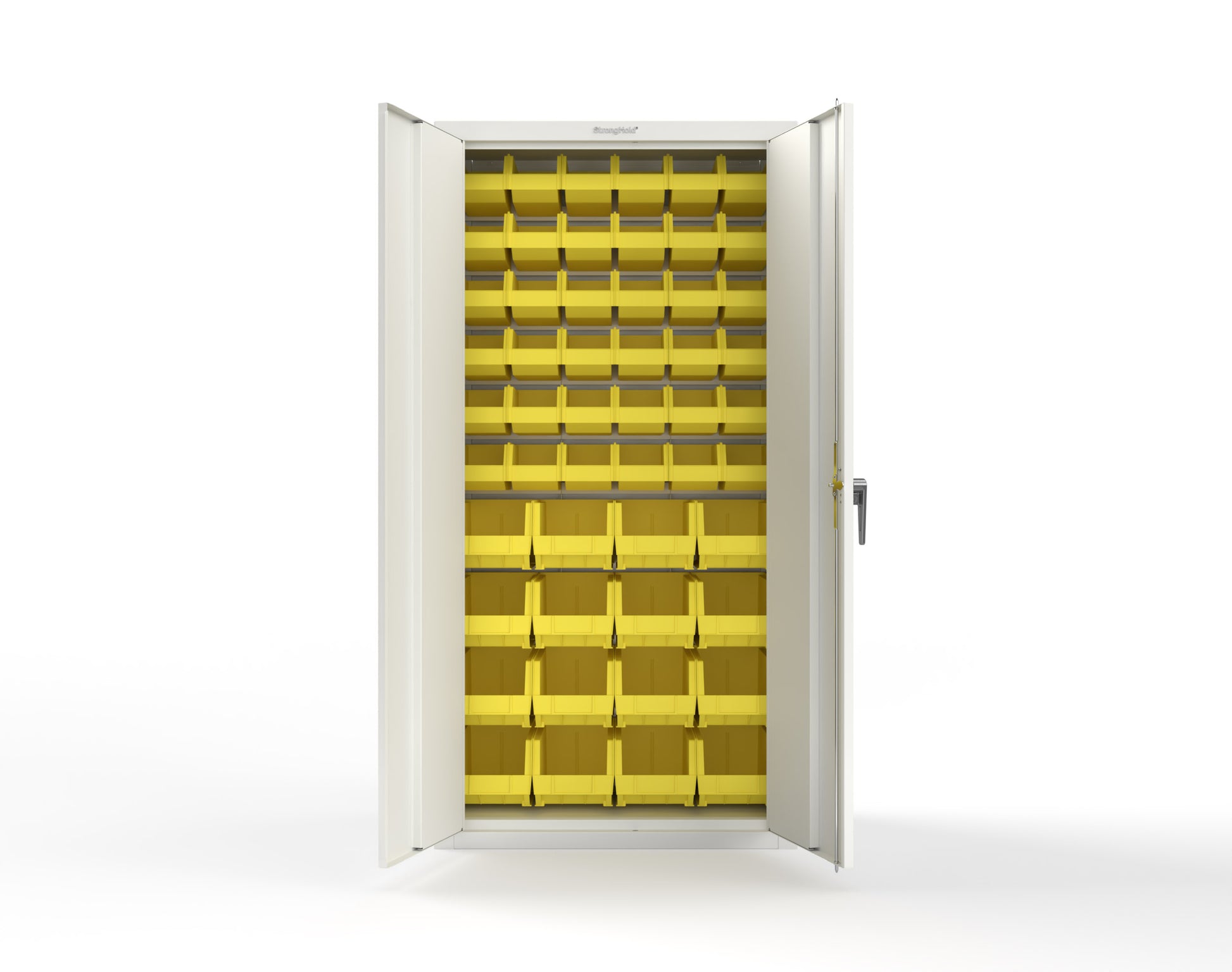 Heavy Duty 18 GA Bin Storage Cabinet - 36 in. W x 18 in. D x 72 in. H - 36-BSC-180-P-9003
