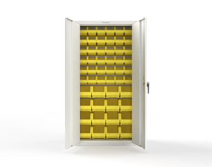 Heavy Duty 18 GA Bin Storage Cabinet - 36 in. W x 18 in. D x 72 in. H - 36-BSC-180-P-9003