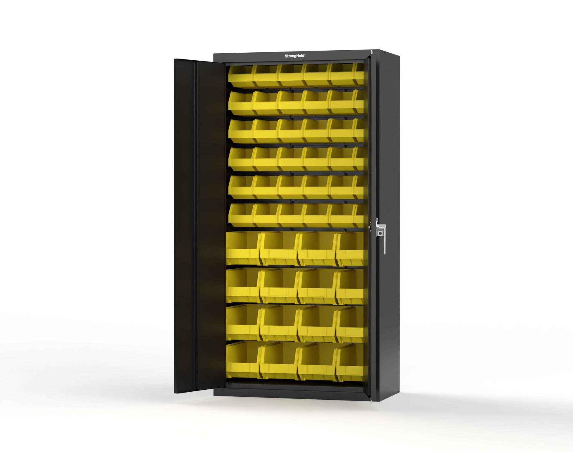Heavy Duty 18 GA Bin Storage Cabinet - 36 in. W x 18 in. D x 72 in. H - 36-BSC-180-P-9005