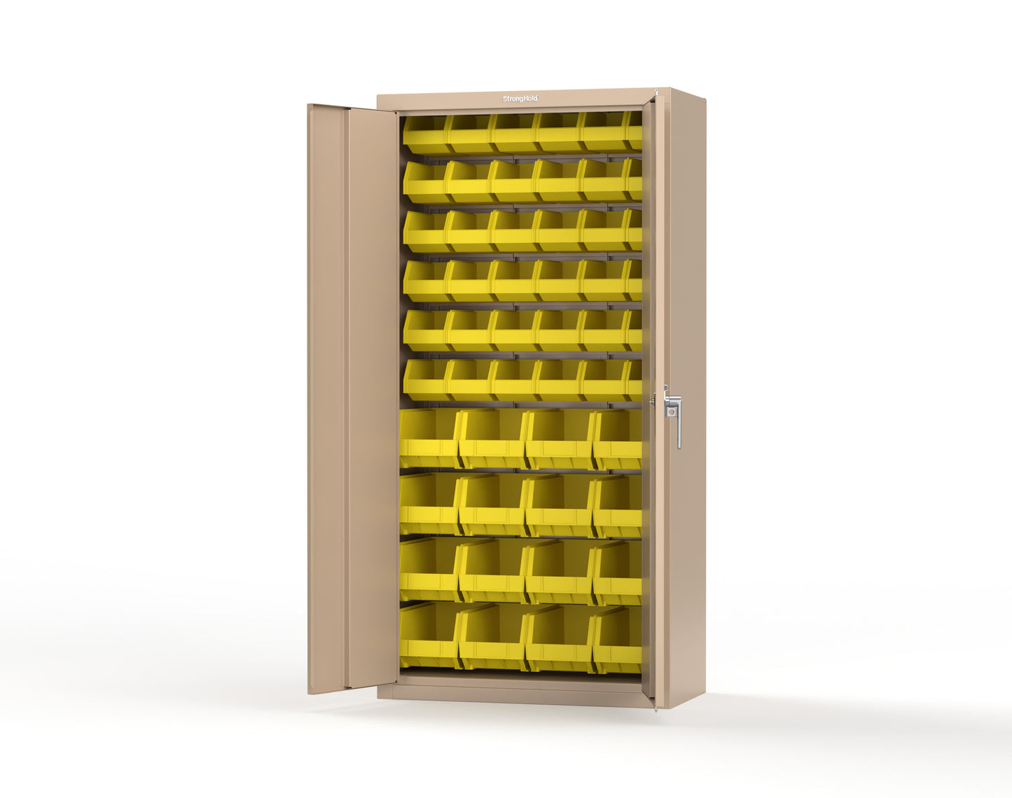 Heavy Duty 18 GA Bin Storage Cabinet - 36 in. W x 18 in. D x 72 in. H - 36-BSC-180-P-1019