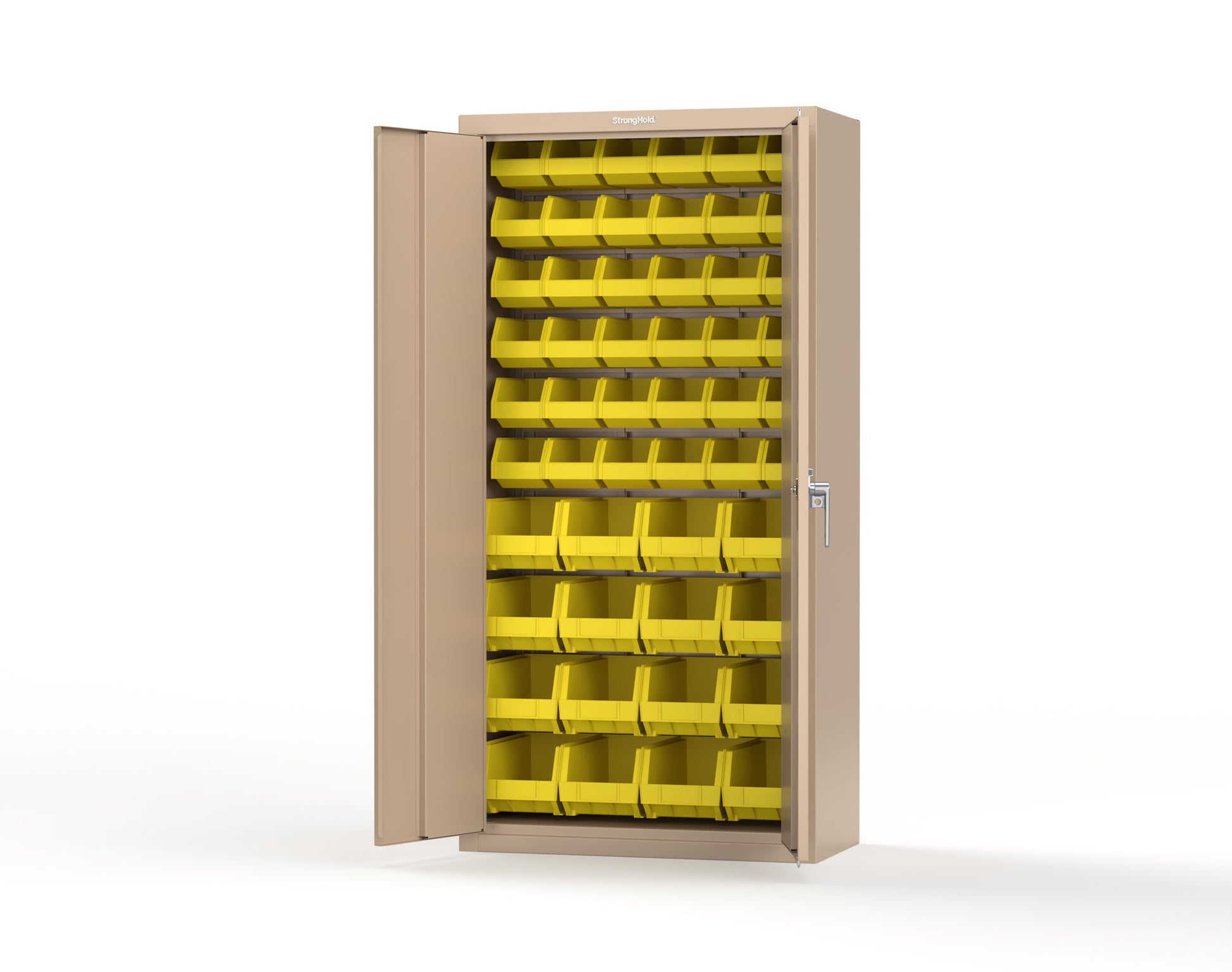 Heavy Duty 18 GA Bin Storage Cabinet - 36 in. W x 18 in. D x 72 in. H - 36-BSC-180-P-1019