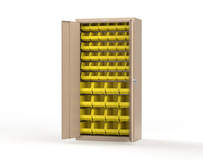 Heavy Duty 18 GA Bin Storage Cabinet - 36 in. W x 18 in. D x 72 in. H - 36-BSC-180-P-1019
