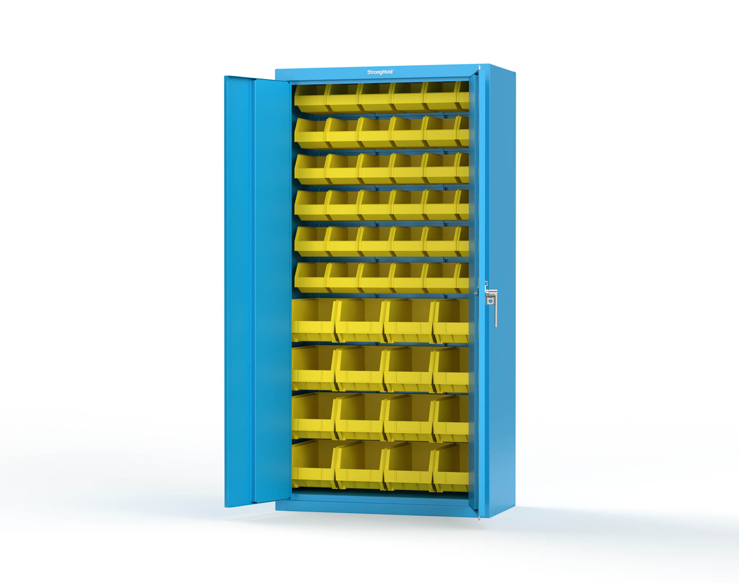Heavy Duty 18 GA Bin Storage Cabinet - 36 in. W x 18 in. D x 72 in. H - 36-BSC-180-P-5012